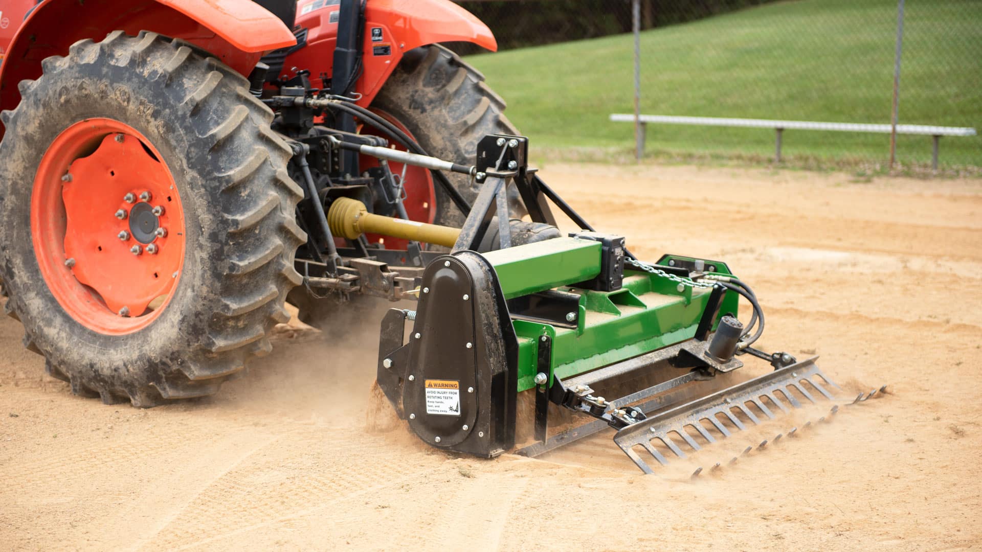 field aerator aerating baseball infield