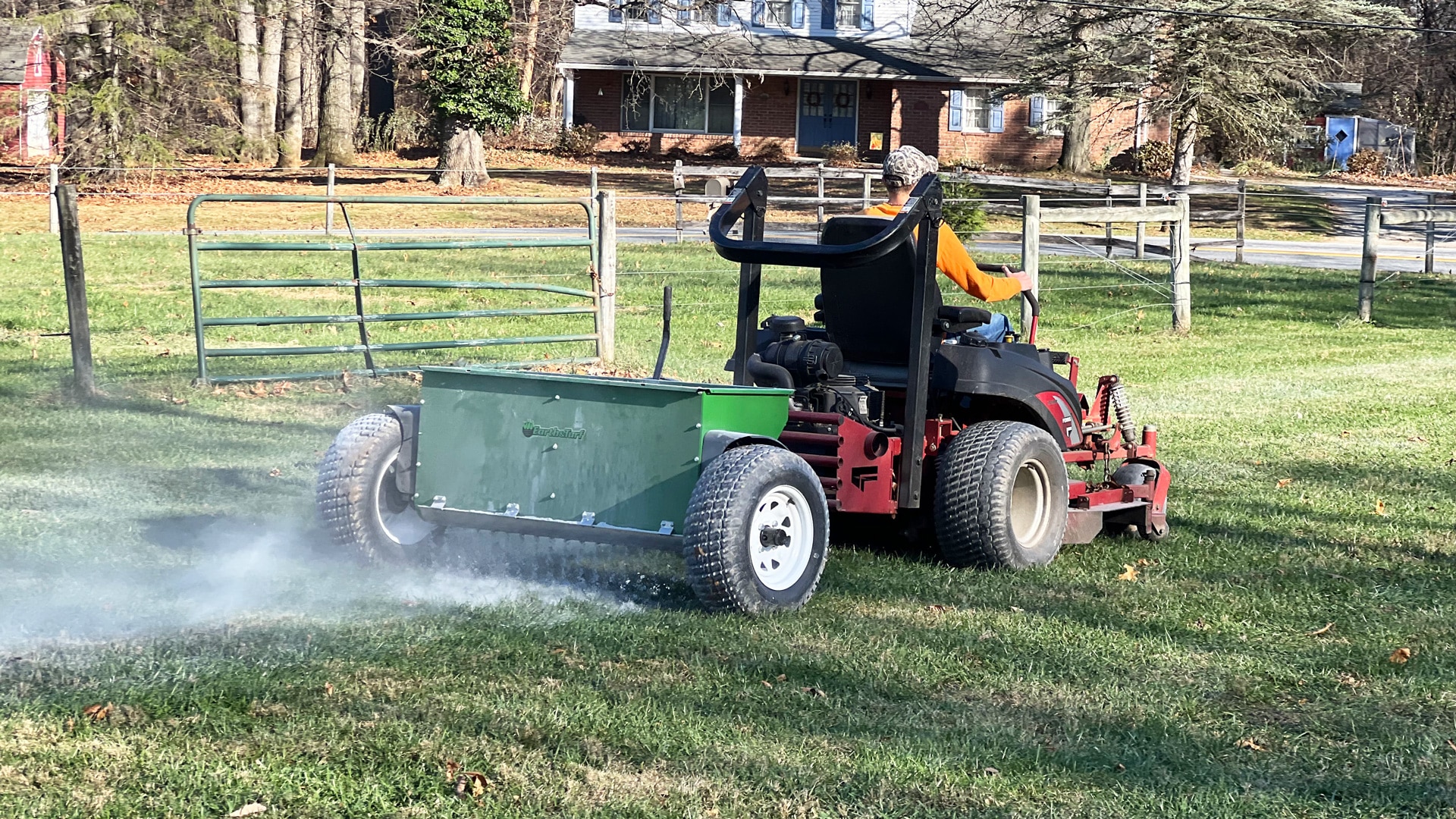 heavy duty lime drop spreader for lawns farms and food plots