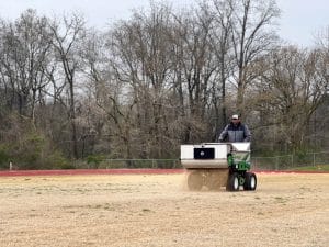 415 sp spreading on ballfield